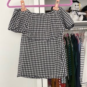 Gingham off shoulder top